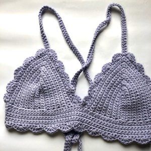 Beautiful Lilac Crochet Bralette/Halter Top